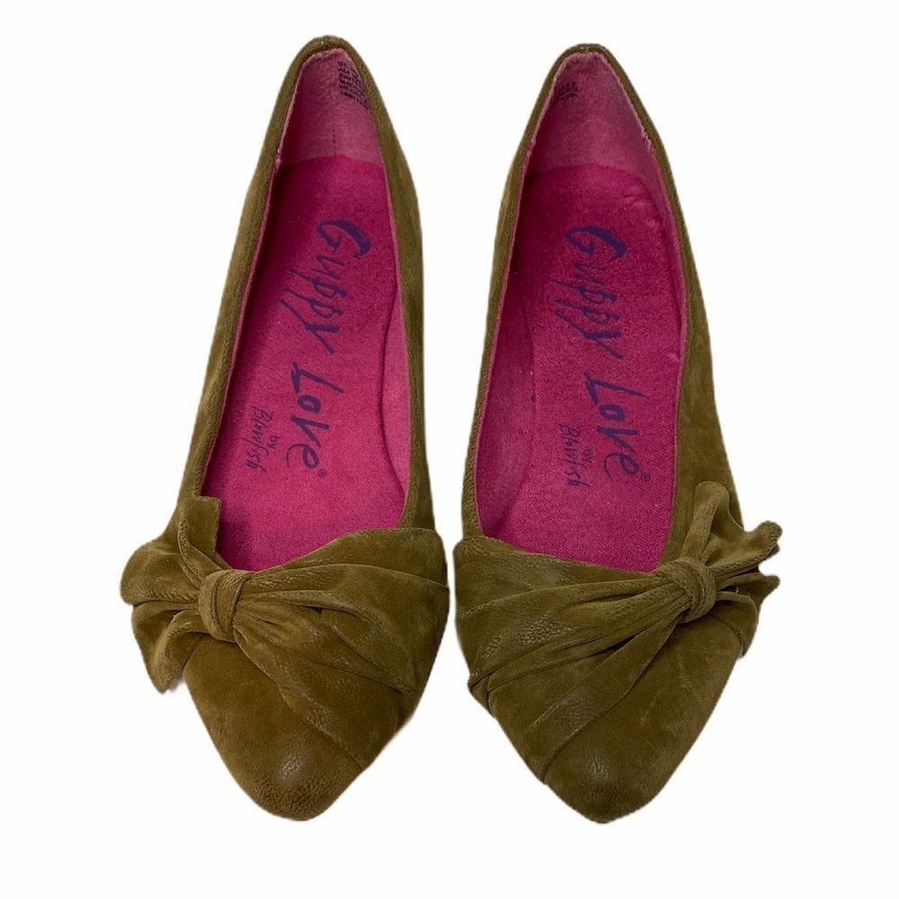 BLOWFISH Guppy Love SINTETICO Brown Bow Pointed Flat ballet Summer‎ Shoes 6.5